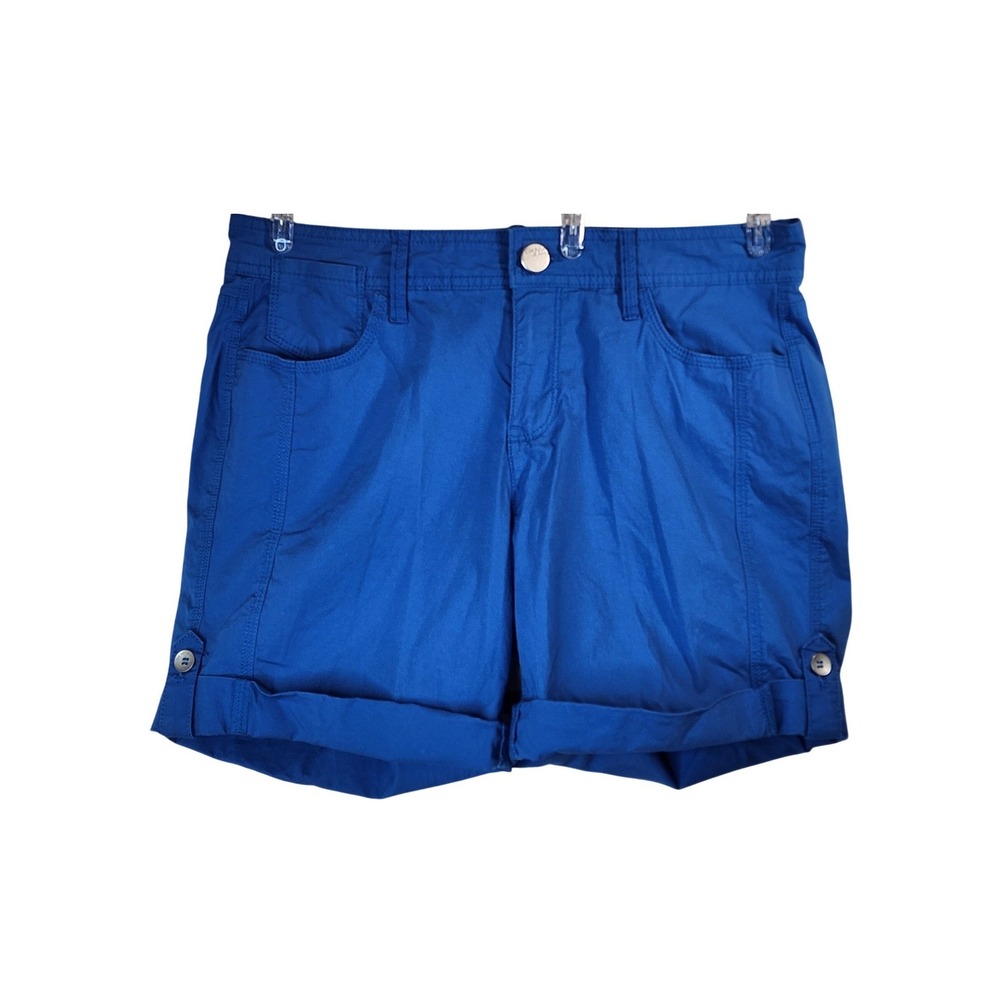 DKNY Jeans Shorts Size 4 Cobalt Blue Cuffed Chino Relaxed Travel Casual Weekend